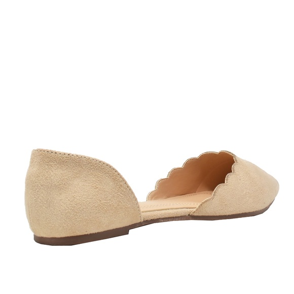 ⭐️ Women’s Comfy Nude Scallop D'Orsay Flat - Picture 2 of 2